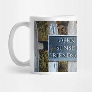 Open to sunshine sign Mug